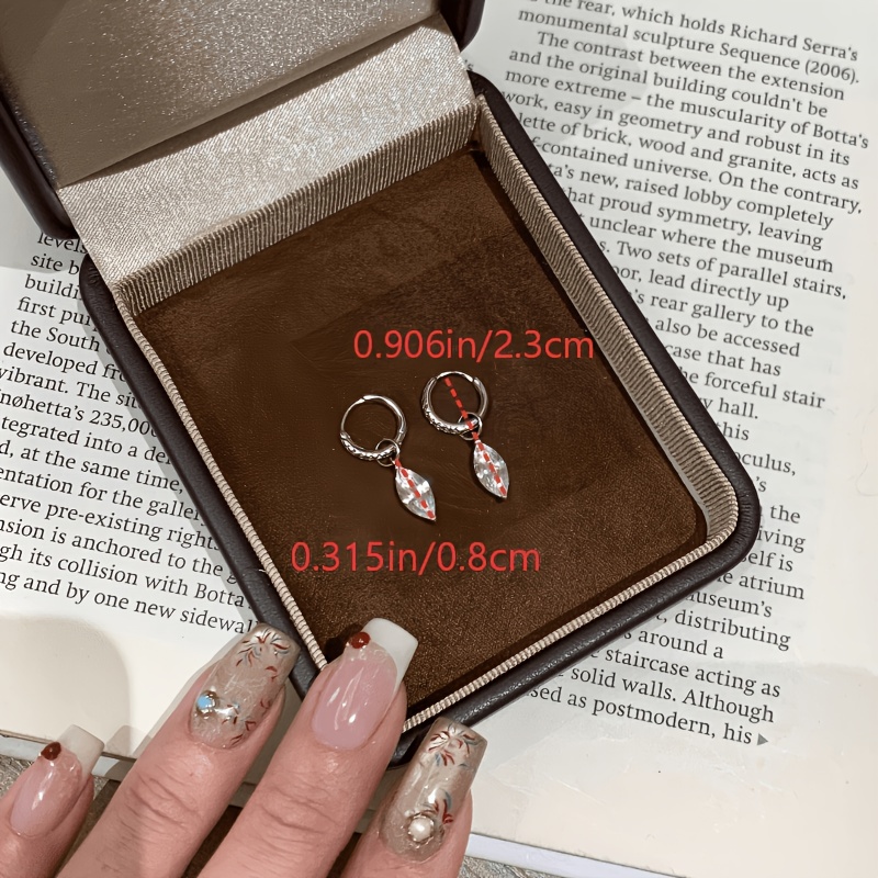 925 Silver Plated Teardrop Marquise Earrings — Ultra-Sparkling Gift